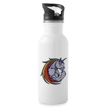Motivation Building Muscle Gym Training Gym - Water bottle with straw - white - Right