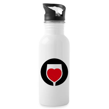Wine Love Verre à vin Buveur de vin - Gourde avec paille intégrée - blanc - Droite