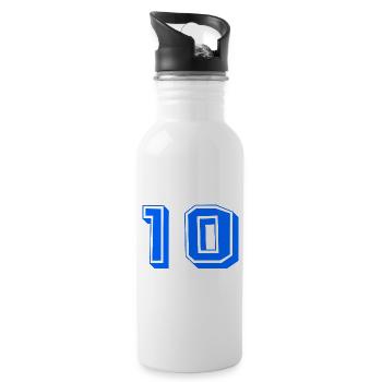 10 JAHRE. 10-jähriges JUBILÄUM. JUBILÄUM 10 JAHRE. 10 - Trinkflasche mit integriertem Trinkhalm - Weiß - Rechts