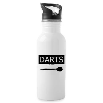 Darts Passion Passion Gift Birthday - Water bottle with straw - white - Right