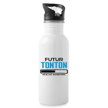 Futur Tonton Idée Cadeau Futur Tonton - Gourde avec paille intégrée - blanc - Droite