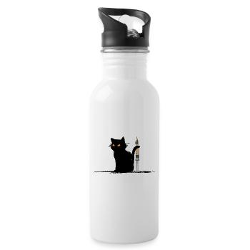 Krankenschwester-Katze Medizin nurse Pflededienst - Trinkflasche mit integriertem Trinkhalm - Weiß - Rechts