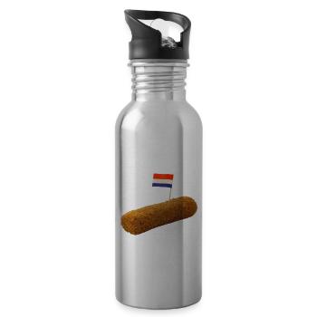 Croquette NL - Water bottle with straw - silver - Right