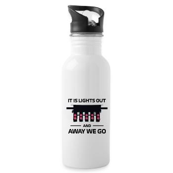 Racing Rennstart Autorennen Startampel Spruch - Trinkflasche mit integriertem Trinkhalm - Weiß - Rechts