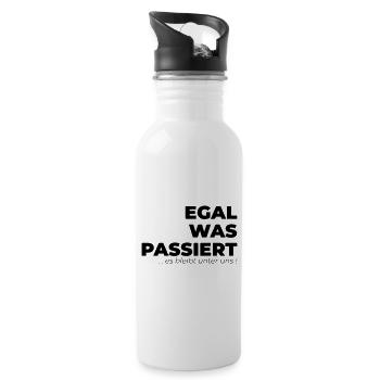 Egal was paasiert - Trinkflasche mit integriertem Trinkhalm - Weiß - Rechts