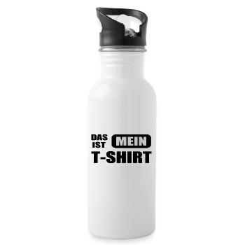 Das ist Mein T Shirt - Trinkflasche mit integriertem Trinkhalm - Weiß - Rechts