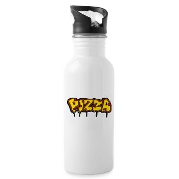 J'aime la pizza - Gourde avec paille intégrée - blanc - Droite