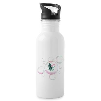Soap bubble with plants - Water bottle with straw - white - Right