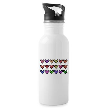 HEART. HEARTS. VALENTINE'S DAY. LOVE. LOVE. HEART - Water bottle with straw - white - Right