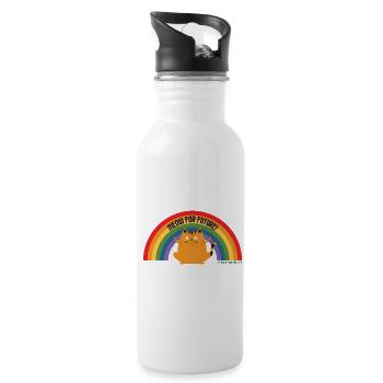 MEOW FOR FUTURE - CAT - ANIMALS FOR FUTURE - Trinkflasche mit integriertem Trinkhalm - Weiß - Rechts