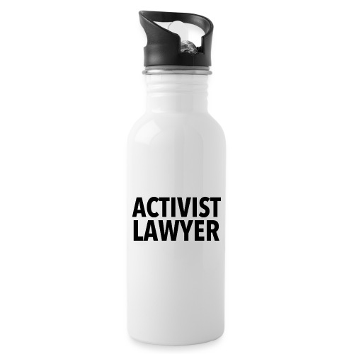 ACTIVIST LAWYER - BLACK LOGO - Water bottle with straw