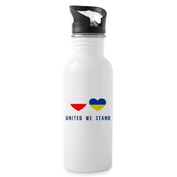 United we stand Poland and Ukraine - Water bottle with straw - white - Right