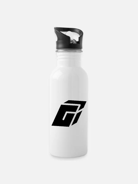 Abstract G-Brief - Trinkflasche mit integriertem Trinkhalm - Weiß