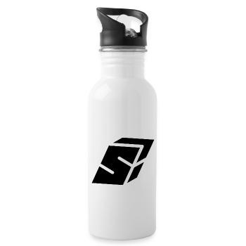 Abstract S letter - Water bottle with straw - white - Right