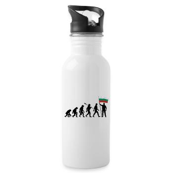 Bulgarien - Evolution - Flagge - Nation - Trinkflasche mit integriertem Trinkhalm - Weiß - Rechts