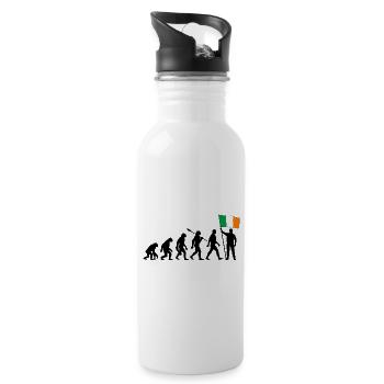 Irland - Evolution - Flagge - Nation - Trinkflasche mit integriertem Trinkhalm - Weiß - Rechts