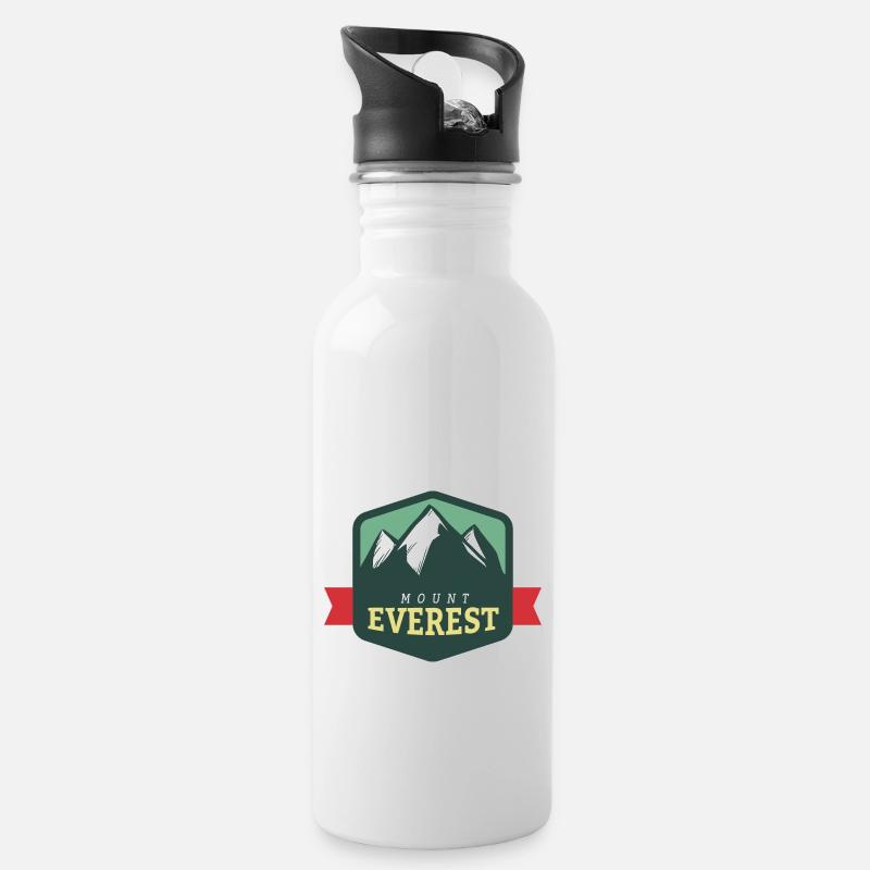 Mont Everest - Gourde avec paille intégrée - blanc