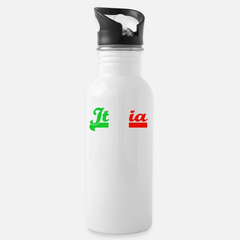 Italia - Trinkflasche mit integriertem Trinkhalm - Weiß