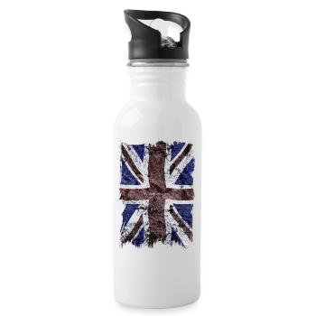 UNITED Kingdom II von Felly Street Wear - Trinkflasche mit integriertem Trinkhalm - Weiß - Rechts