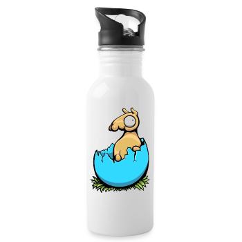 Osterlama - Trinkflasche mit integriertem Trinkhalm - Weiß - Rechts
