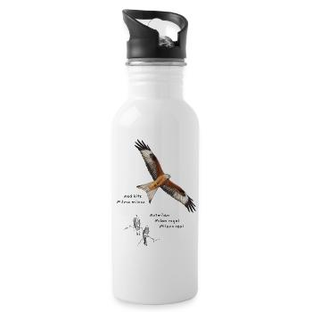 Rotmilan - Trinkflasche mit integriertem Trinkhalm - Weiß - Rechts