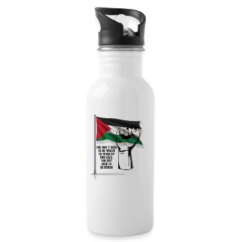 Free Gaza - Free Palestine - Palestine - Water bottle with straw - white - Right
