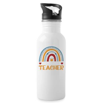 Ein Dankbares Lehrer-design Für Erzieher-lehrer - Trinkflasche mit integriertem Trinkhalm - Weiß - Rechts