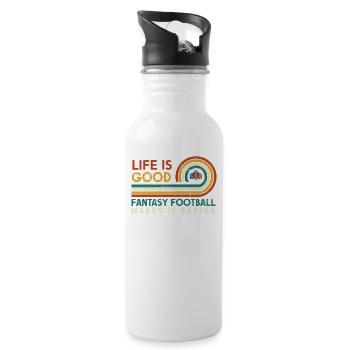 La vie est bonne Le football Fantasy le rend meilleur - Gourde avec paille intégrée - blanc - Droite