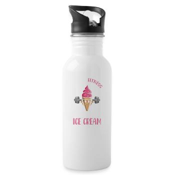 Je suis dans la crème glacée de fitness pour congelé - Gourde avec paille intégrée - blanc - Droite