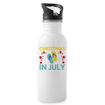 Weihnachten Im Juli-design Für Christen Und Strand - Trinkflasche mit integriertem Trinkhalm - Weiß - Rechts