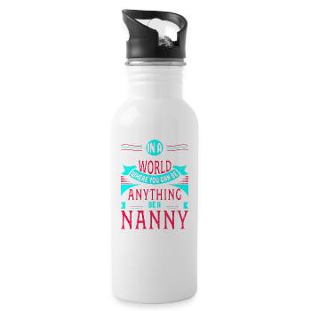 In a world where you can be anything, be - Water bottle with straw - white - Right