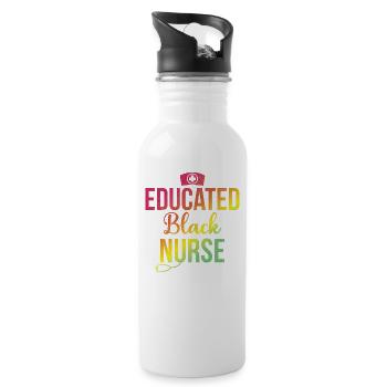 Educated Black Nurse For The Proud - Water bottle with straw - white - Right