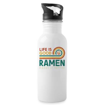 Life Is Good Ramen Makes It Better Noodles Too - Water bottle with straw - white - Right