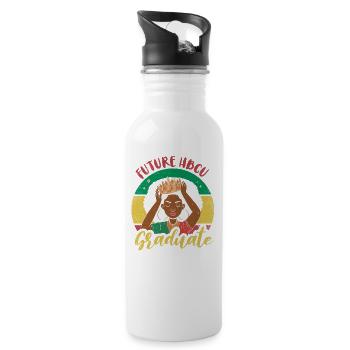 Future Hbcu graduate For Proud - Water bottle with straw - white - Right
