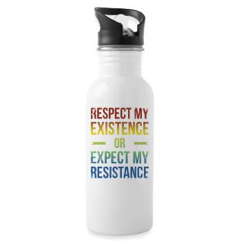 B stands for black and brilliant for Pride African - Water bottle with straw - white - Right