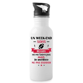 un week end sans rugby - Gourde avec paille intégrée - blanc - Droite