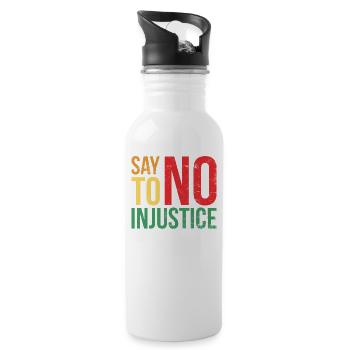 Lean injustice for the proud - Water bottle with straw - white - Right