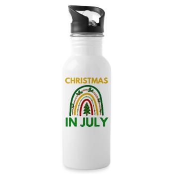 Noël en juillet design Pour les chrétiens - Gourde avec paille intégrée - blanc - Droite