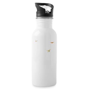 Birthday Child Dinosaur T-rex Dino Lover Bday - Water bottle with straw - white - Right