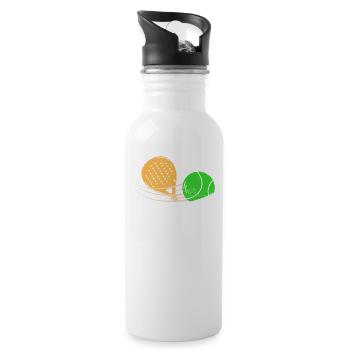 Padel Queen Padel Racket Ball Design For Padel - Water bottle with straw - white - Right