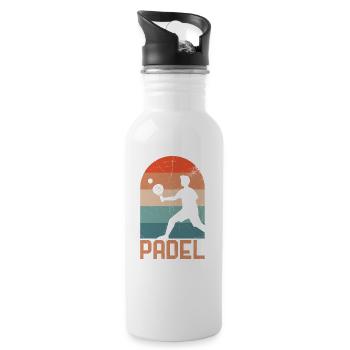 Padelschlägerball Retro-design Für Padel-tennis - Trinkflasche mit integriertem Trinkhalm - Weiß - Rechts