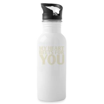 My Heart Beets For You Marriage Design For Bride - Water bottle with straw - white - Right