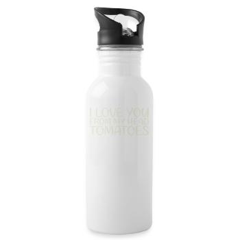 I Love You From My Head Tomato Design For - Water bottle with straw - white - Right