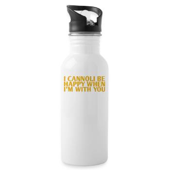 I can be happy when I am with you - Water bottle with straw - white - Right
