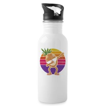 Dabbing Pineapple Sunglasses Design For The - Water bottle with straw - white - Right