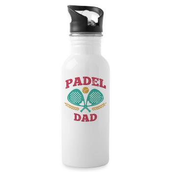 Padel Papa Padel Raquette Ball Design Pour Padel - Gourde avec paille intégrée - blanc - Droite