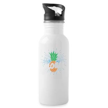 Aloha-ananas-design Für Strandliebhaber Ananas - Trinkflasche mit integriertem Trinkhalm - Weiß - Rechts
