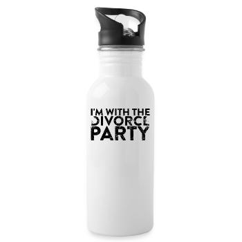 Ich Bin Bei Der Scheidungspartei Für Die Scheidung - Trinkflasche mit integriertem Trinkhalm - Weiß - Rechts