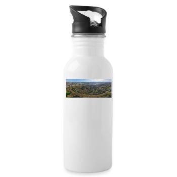 Eggarten von oben - Trinkflasche mit integriertem Trinkhalm - Weiß - Rechts