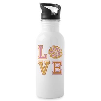 Liebesdesign Für Cheerleader Cheer Girls - Trinkflasche mit integriertem Trinkhalm - Weiß - Rechts
